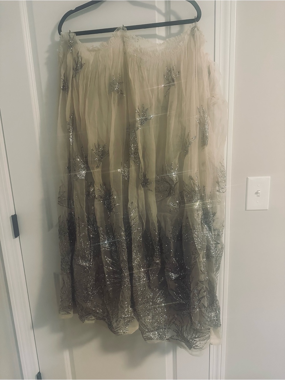 2 Vintage Maxi Skirts- Cream & Green